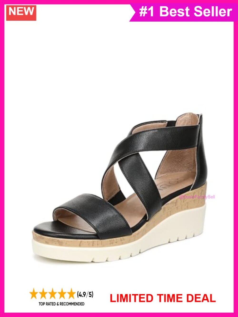 Naturalizer Goodtimes Casual Ankle Strap Wedge Sandal